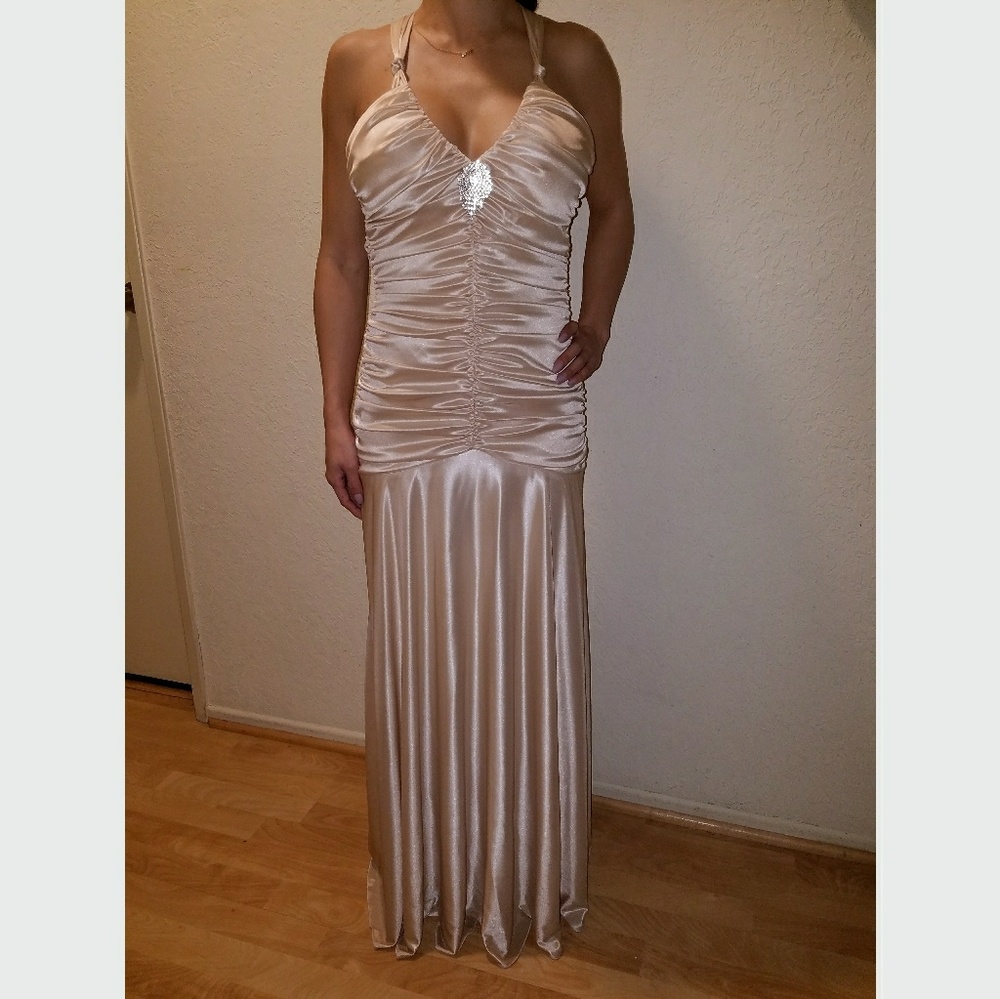 champagne prom dress windsor Elegant Long Champagne Mermaid Prom Dress with Sleeveless Beading and   Newinlook
